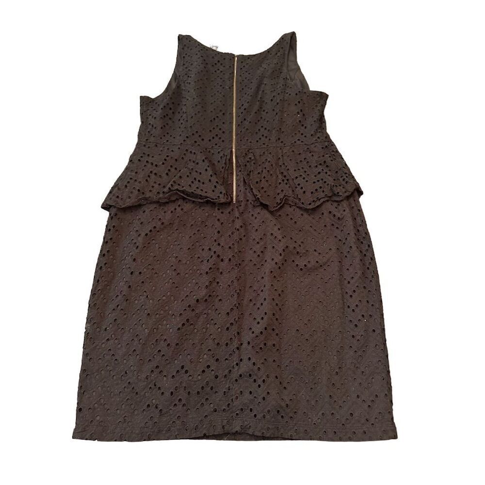 Lane Bryant Women's Size 16 Black Eyelet Peplum Knee Length Dress - Picture 7 of 10